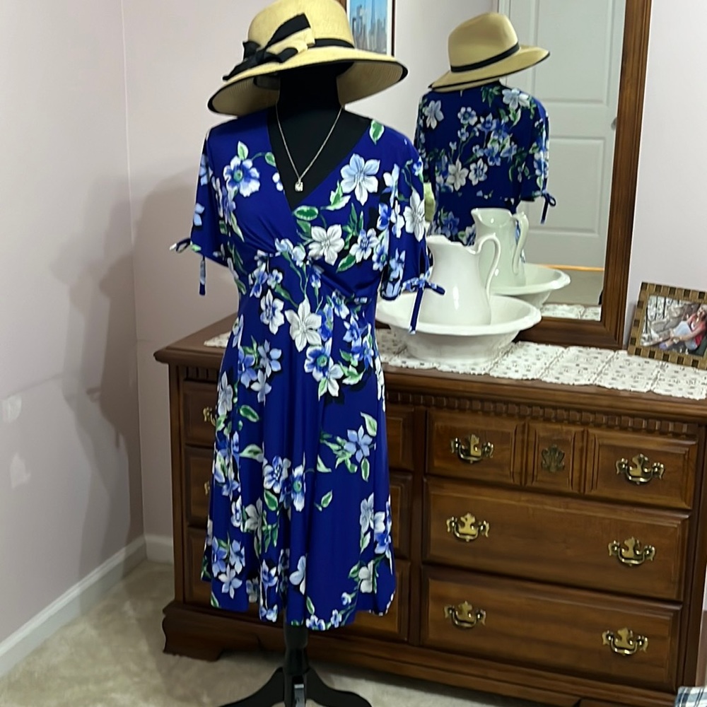 Chaps Floral Fit and Flare Dress